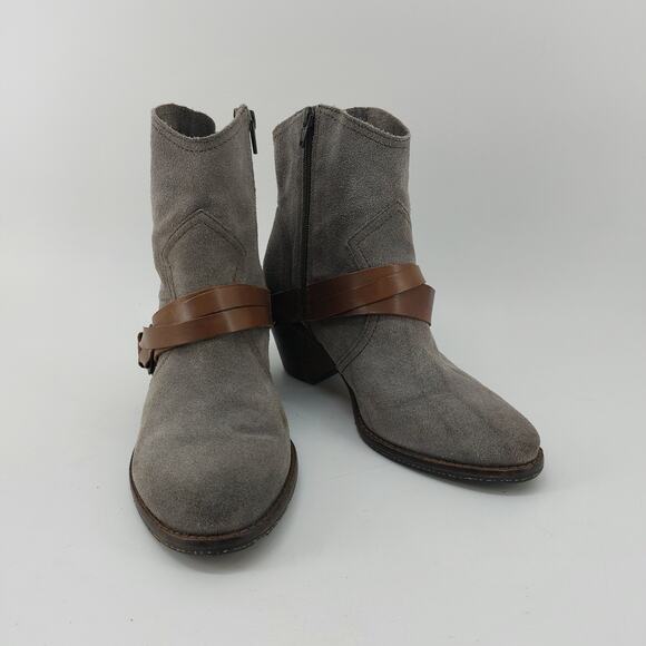 OTBT Bedford Sz 8M Gray Suede Leather Boots Ankle Bootie - Picture 14 of 16